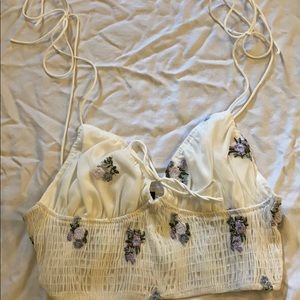forever 21 embroidered crop top